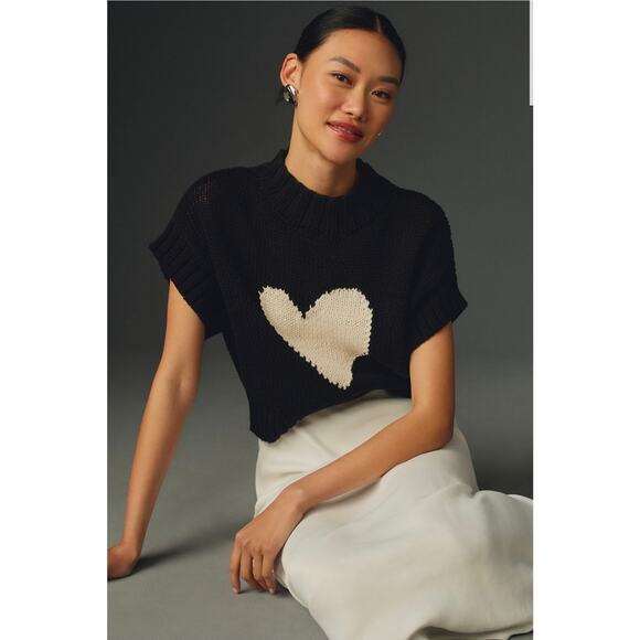 Maeve Sweaters - Maeve x Anthropologie The Pippa Mock-Neck Heart Sweater. Size M Ret. $98